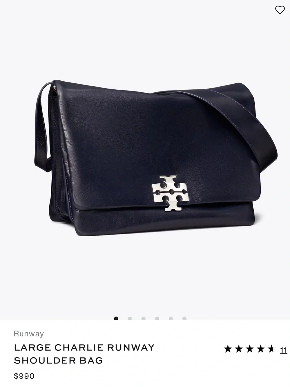 NWT Tory Burch Large Charlie Runway Shoulder Bag
